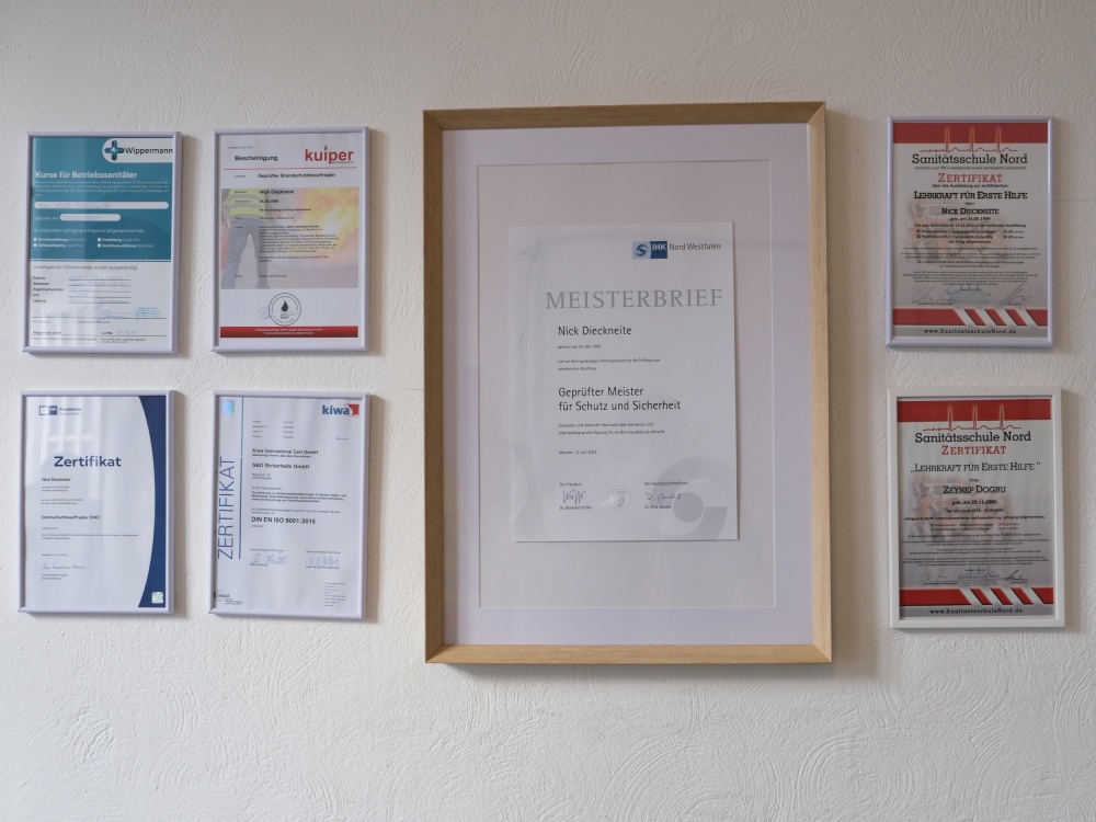 S&D Safety Zertifikate und Compliance